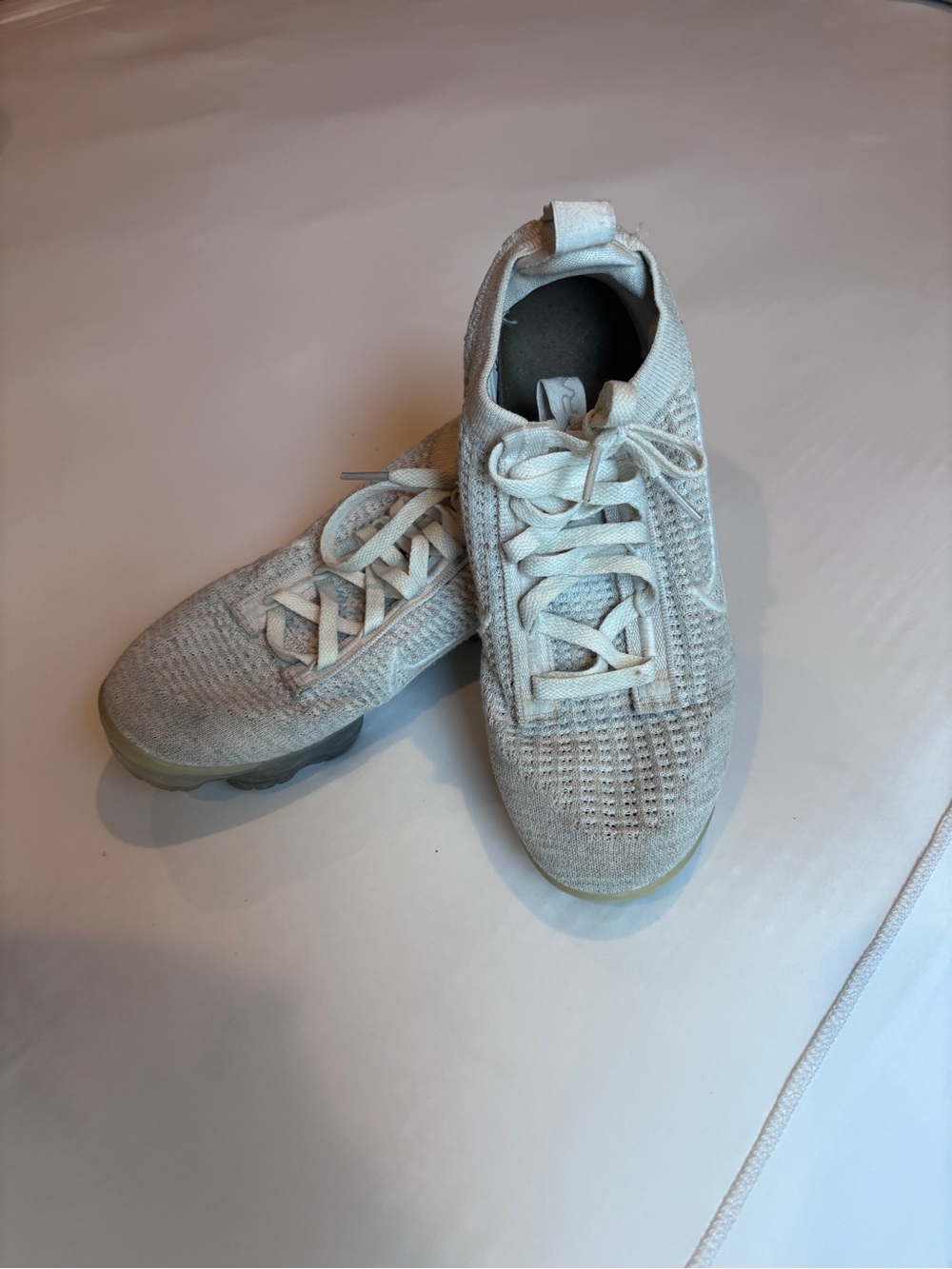 Nike Women's Knit Lace-Up Sneakers - White/Cream